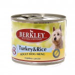 Berkley консервы для собак с индейкой и рисом, Adult Turkey&Rice